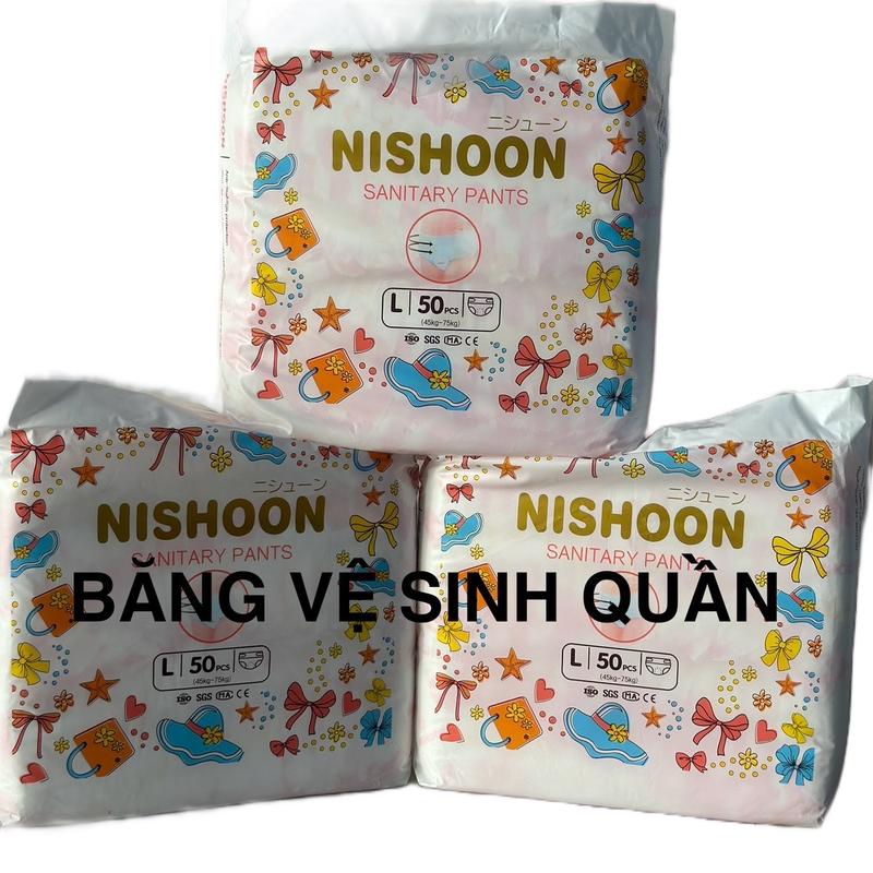  Băng Vệ Sinh Dạng Quần Nishoon gói 50 miếng. Cho bé gái phụ nữ đến kỳ kinh Nguyệt phụ nữ sau sinh sau phẫu thuật Women Tampon 