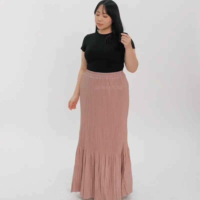 DIORA Rok Plisket Lidi Cabang Super Jumbo / Rok Premium / Rok Plisket / Rok Super Jumbo / Bawahan Wanita / Rok Wanita Muslim 1