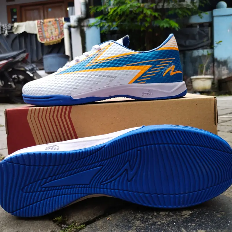 Sepatu Futsal  Dewasa specss HYPERSPEED putih biru 0