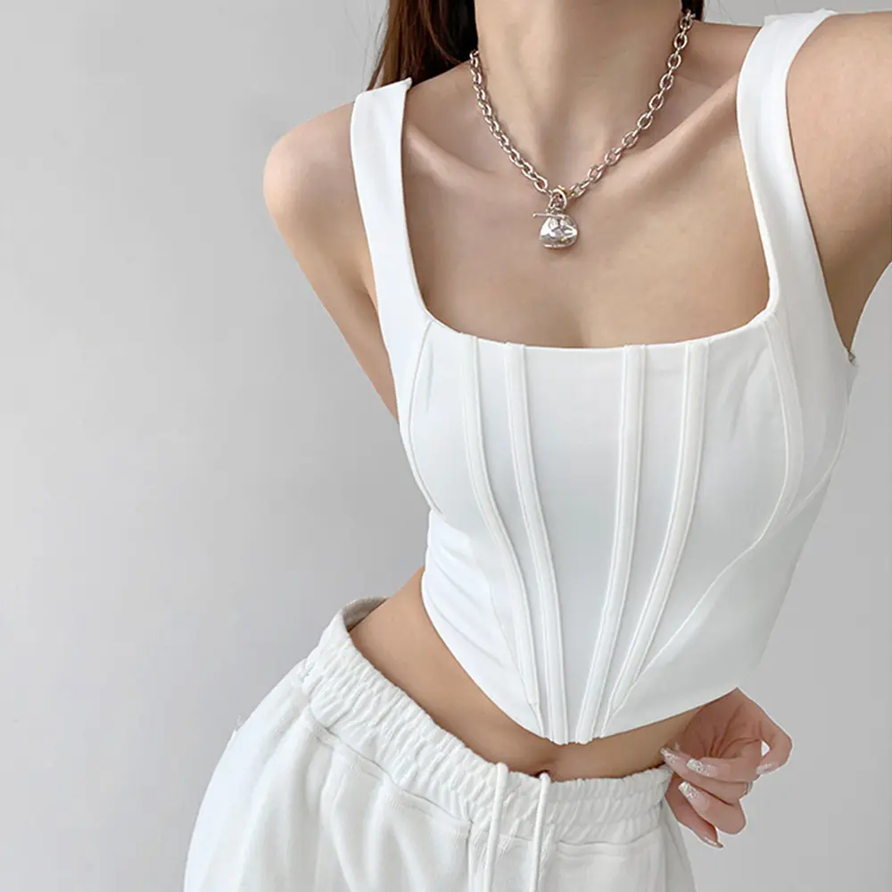 Sexy Crop Top Women Sexy Sleeveless Tops Fashion Female Underwear Lady's Camisole Girl Basic T-shirt Vest Lingerie Bra Tube Tops Breathable Womenswear