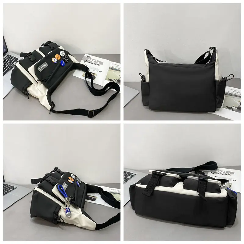 【COD】Tas travel untuk pria dan wanita/tas bahu/tas kanvas/unisex/tas kasual/tas fashion Korea berkapasitas besar/tas bahu impor/temperamen kasual/tas kasual pasangan/2 gaya untuk dipilih 8