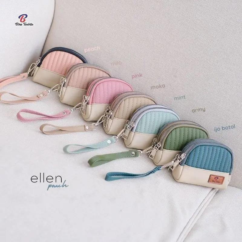 BY SHANA _ Pouch Ellen by Biru Tsabita dengan 2 Ruang dan Bahan Chocoly - Wanita dompet koin biru Tsabita dompet kartu biru Tsabita