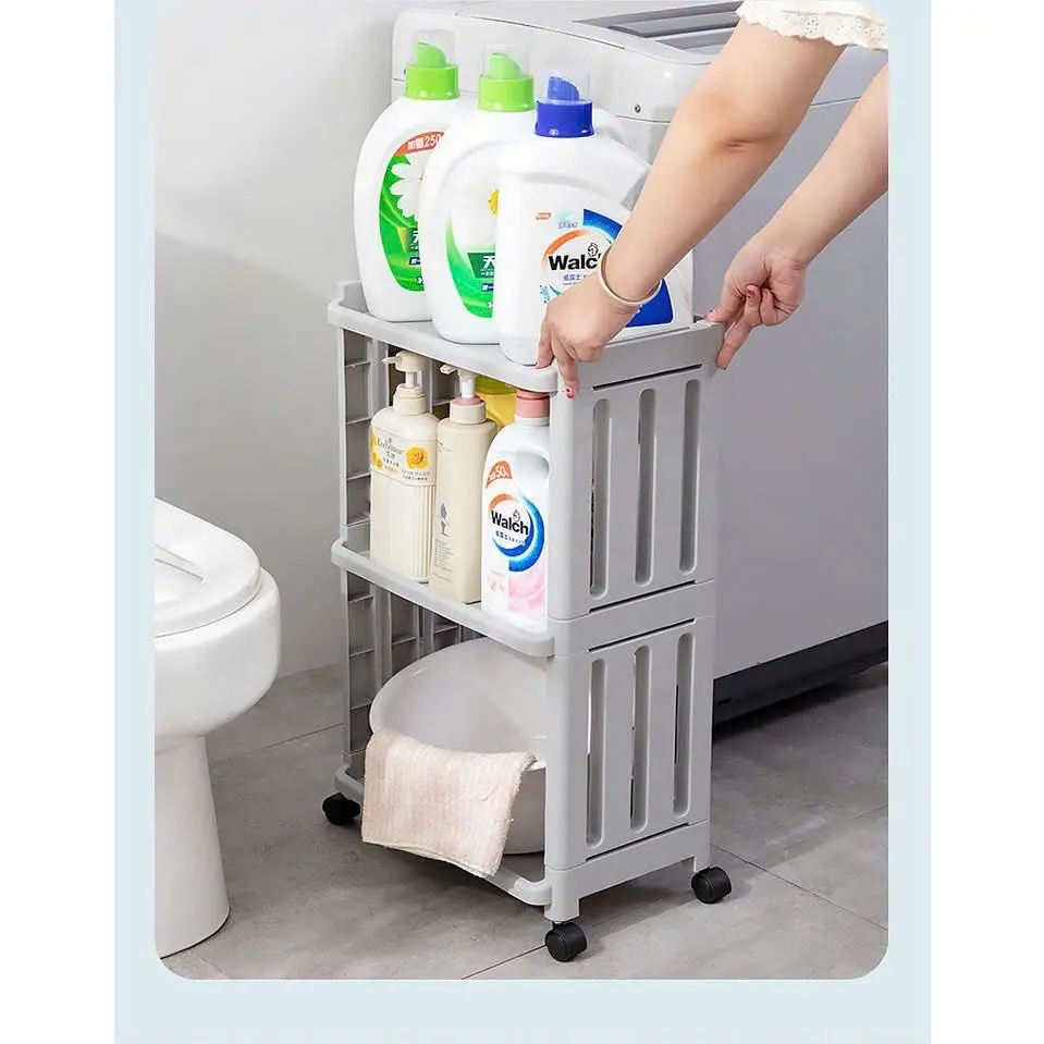 Kệ 2 3 4 tầng đa năng có bánh xe xử dụng cho nhà tắm, nhà vệ sinh, khu vực máy giặt, spa thẩm mỹ