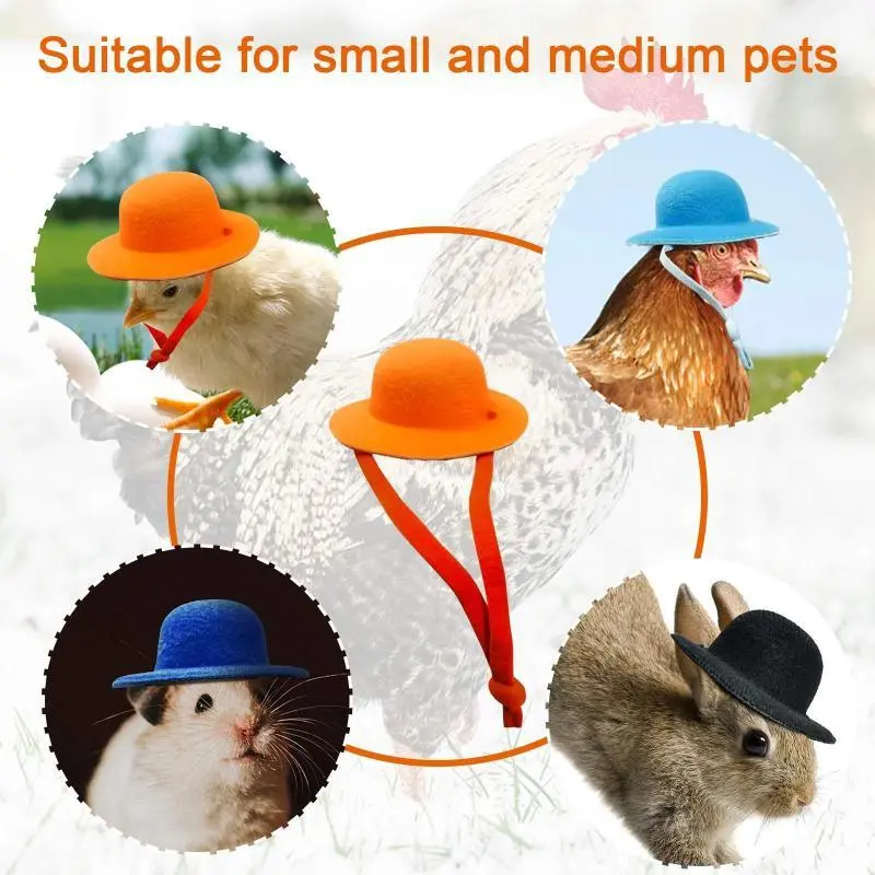 1Pcs Chicken Hat for Hens Tiny Pets Funny Chicken Accessories Hen Top Hat for Rooster Duck Parrot Hamster Poultry Stylish Show Costum