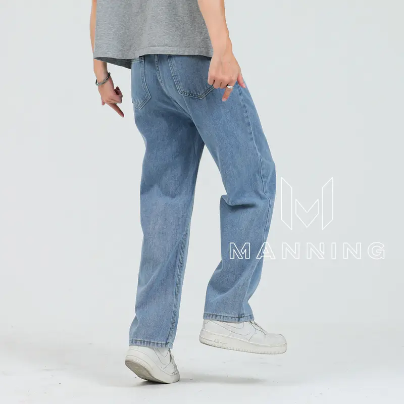 MANNING MJ04 Jeans Pria Celana Jeans Dasar  Kaki Lurus Celana Kasual Serbaguna pria celana pria jeans celana jeans pria longgar jeans baggy celana panjang jeans panjang pria 6