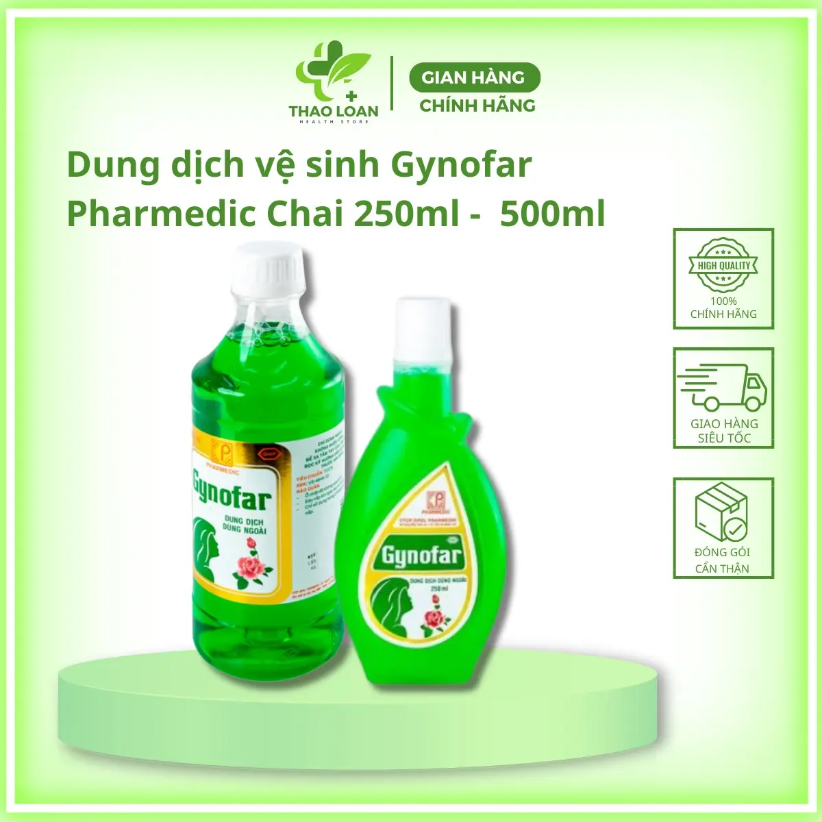 Dung dịch vệ sinh Gynofar Pharmedic Chai 250ml -  500ml