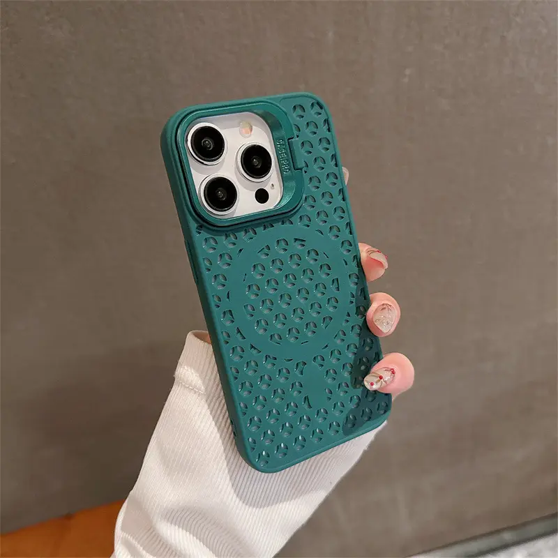 Ốp Điện Thoại Làm Mát Từ Tính, Thiết Kế Sang Trọng, Tương Thích Với iPhone 11, 12, 13, 14, 15 Pro Max Plus, Thoáng Khí, Có Sạc Không Dây, Chống Sốc, Có Giá Đỡ Ống Kính, Phụ Kiện Ốp Lưng 8