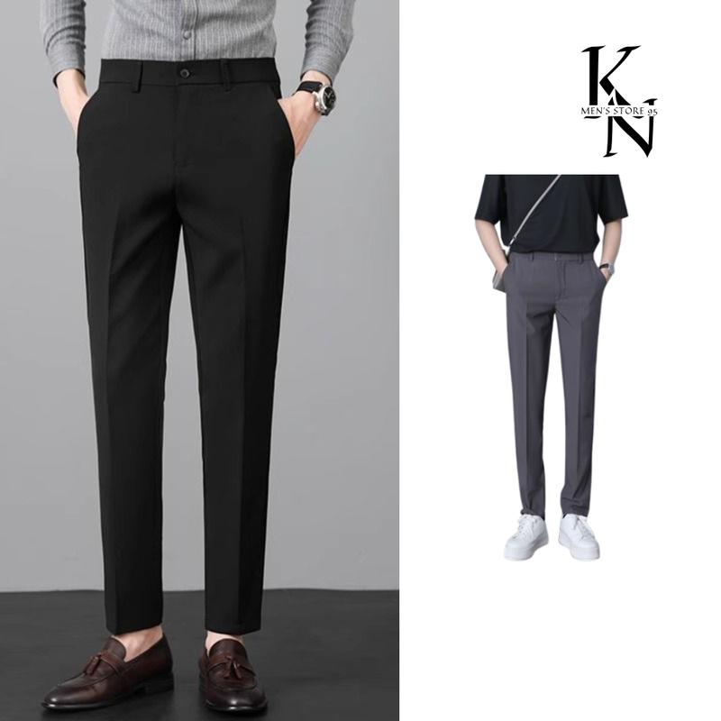 Quần Nam dáng công sở chất tuyết mưa co dãn tốt dày dặn,    MEN'STORE95. Kem Đen ghi đậm ghi ánh xanh quần âu nam cạp quana  unam quần dài Menswear Ong Menswear Menswear Nhung