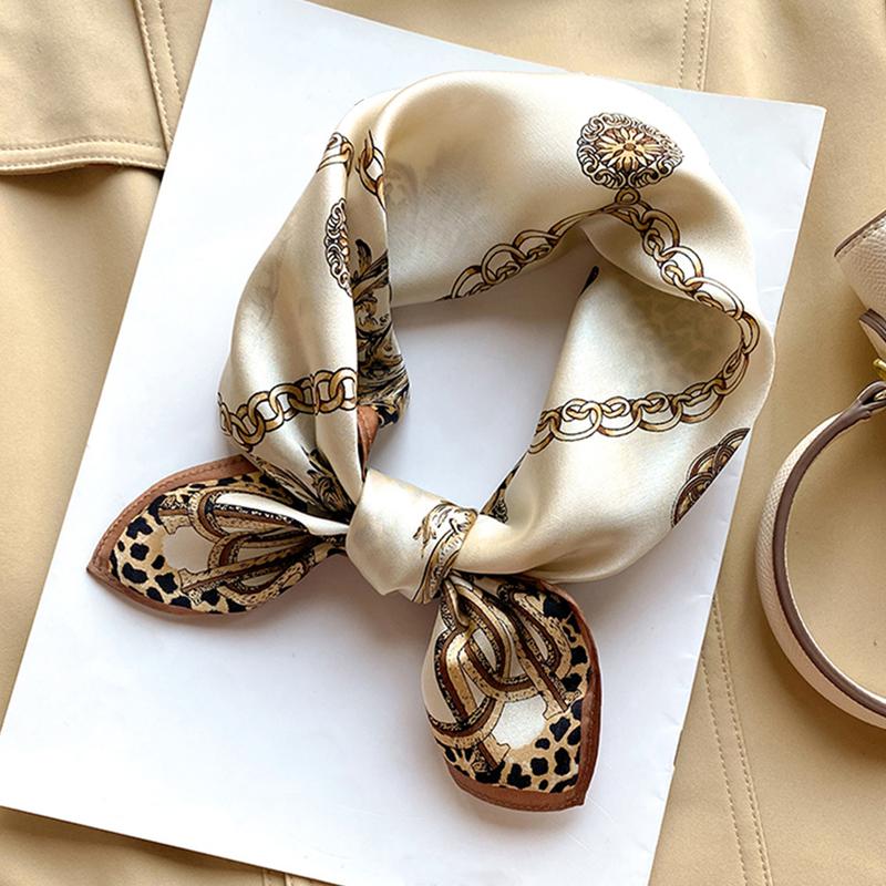 Khăn Quàng Cổ Vuông In Lụa Giả Thời Trang Và Thoáng Khí Dây Buộc Tóc Đa Năng 27,55 inch Dành Cho Nữ 1 Chiếc WJ1026-342