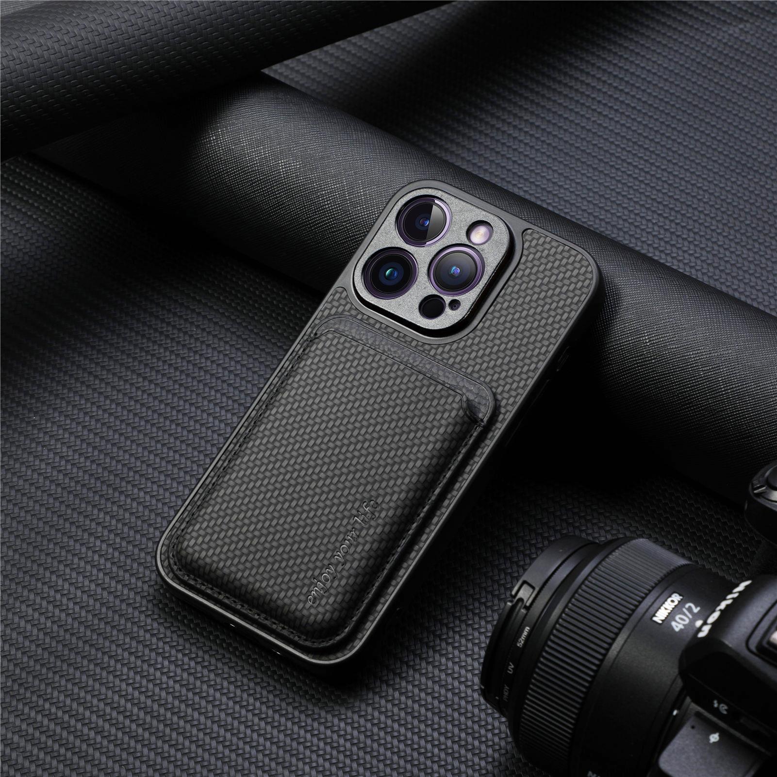 Dompet Kartu Magnetic Magsafe iPhone 17 Air 16 15 Pro Max Motif Fiber
