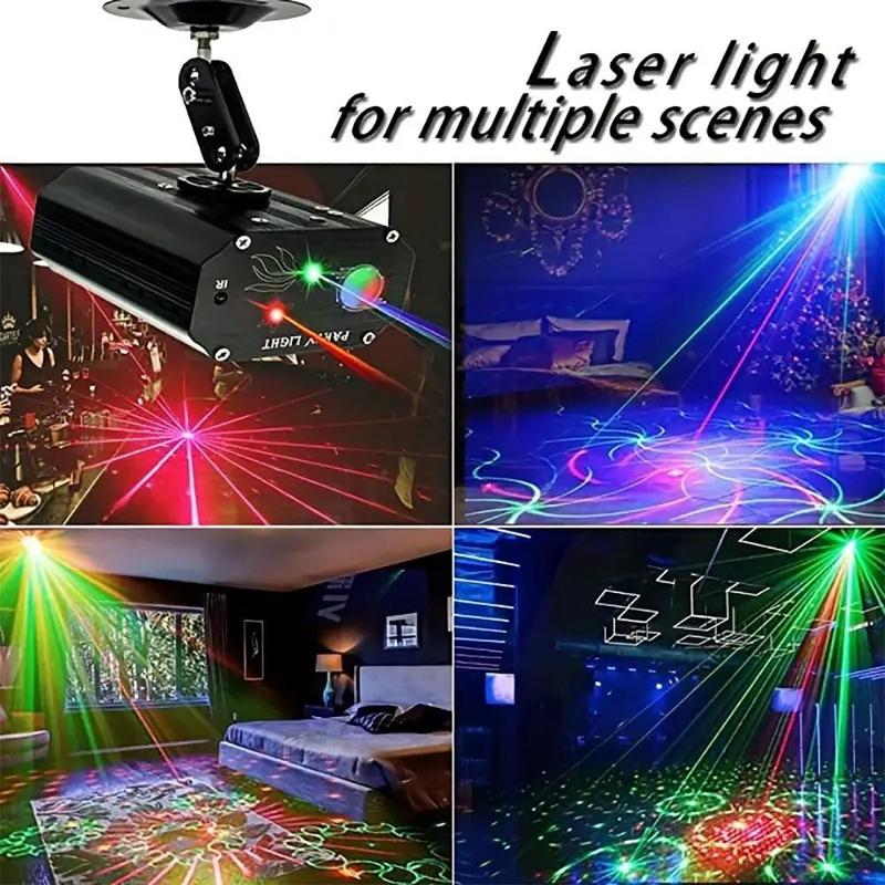 USB Powered Projector Stage Light, Sound Activated LED Laser Light with Remote Control, 3 Mode Atmosphere Light for Home Party Bar Club Birthday KTV Karaoke, Atmosphere Party Light 5