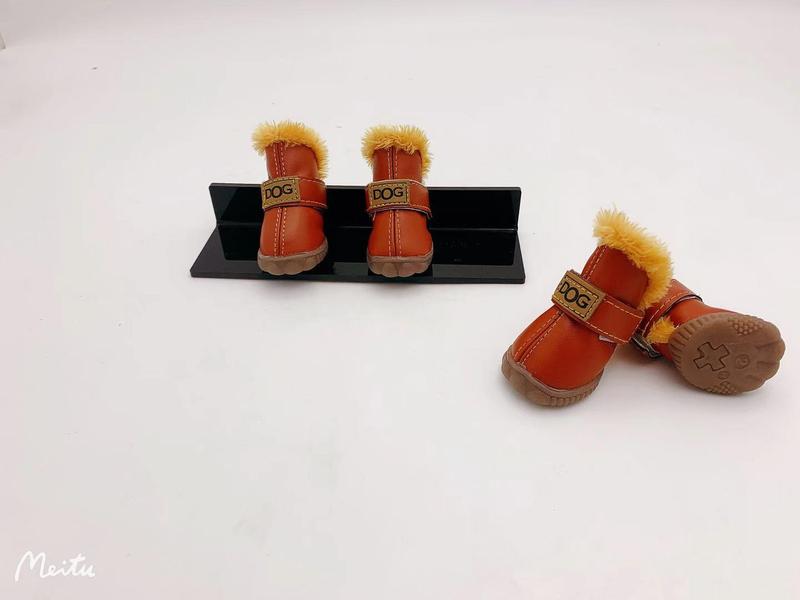 Product Introduction of Dog Shoes Pet Cotton Shoes Autumn and Winter Teddy Shoes Set of 4 Pomeranian/Bichon Frise Puppy Dog Winter Snow Boots 17