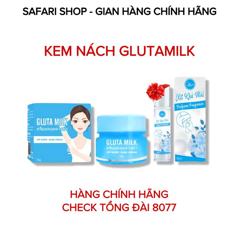 Kem Nách Gluta Milk - Lọ 15g Tặng Chai Xịt 10ml - Check Tổng Đài 8077