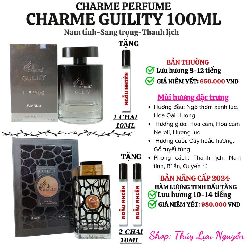 Nước hoa nam GUILITY 100ML bản thường tặng 1 chai nước hoa 10ml ngẫu nhiên - Bản nâng cấp 2024 tặng 2 chai 10ml ngẫu nhiên. perfume Xịt Thơm Cosmetic - H R V E