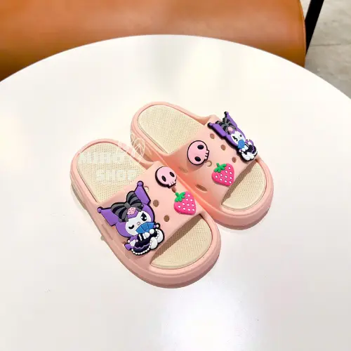 KUROMI (PHOM TO) Dép quai ngang đế 2 lớp KOROMI nhẹ mềm êm chân đáng yêu cho bé Mihoshop 4