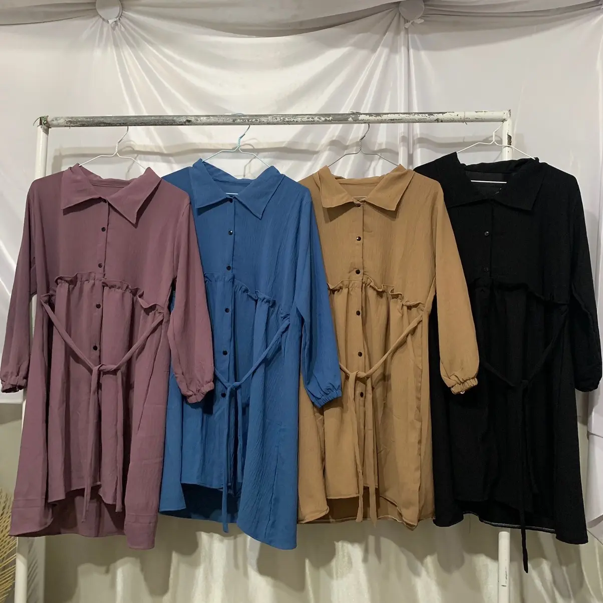 BECCA Tunik Blouse Crinkle Airflow by Sabilakiyowo Muslim Nyaman Panjang
