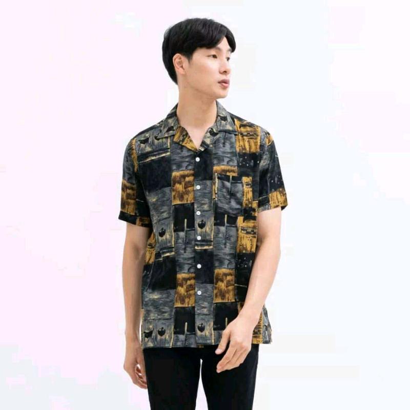 Kemeja Vintage Pria Baju Hawai Rayon Motif Kekinian Distro 6