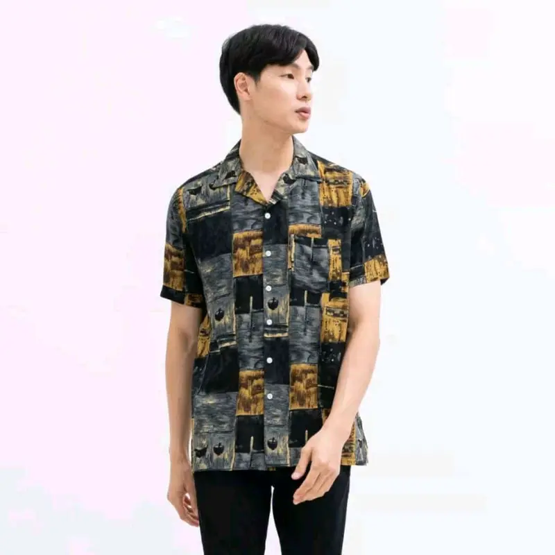 Kemeja Vintage Pria Baju Hawai Rayon Motif Kekinian Distro 6
