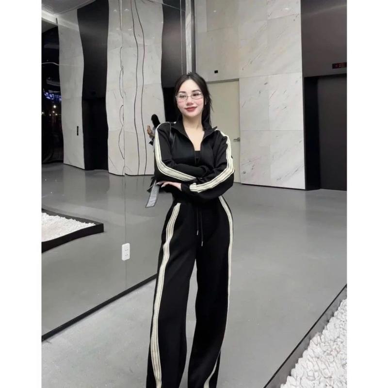 bộ nỉ nữ thu đông 3 món local brand chất vải nỉ bông cotton 4