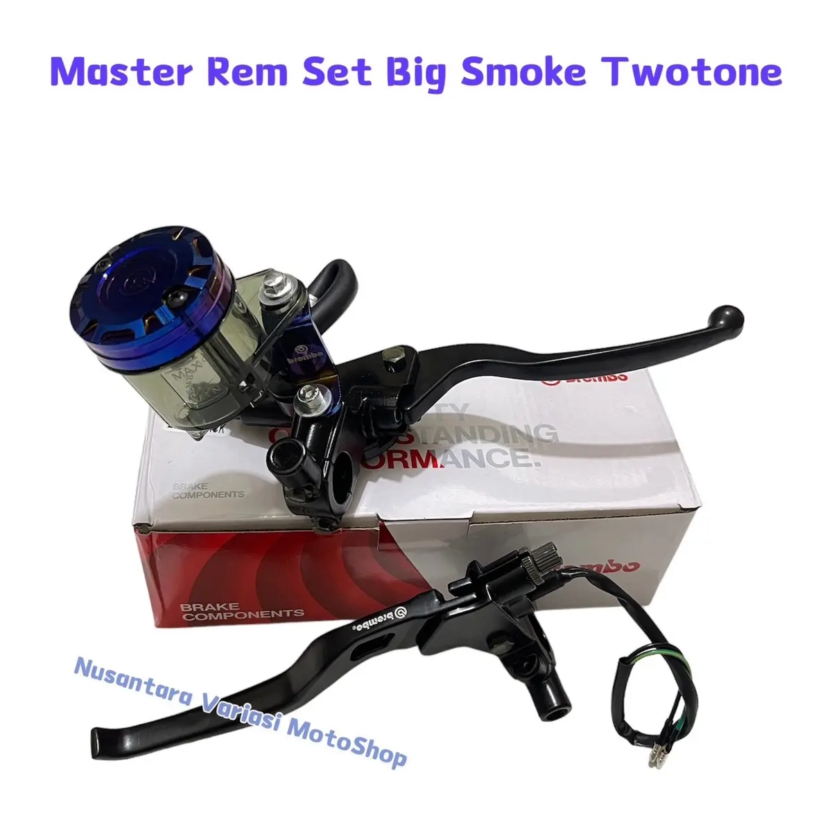 Master Rem Set Kiri Kanan Tabung Big Smoke Twotone Universal Rx King Beat Mio Vixion Tiger CB150R Sonic Satria Scoopy Vario Genio Fazzio GL Dll