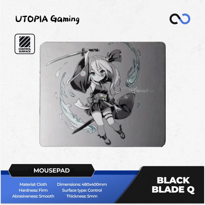 Jual Utopia Gaming Black Blade Q Rubber Base Gaming Mousepad Anime ...