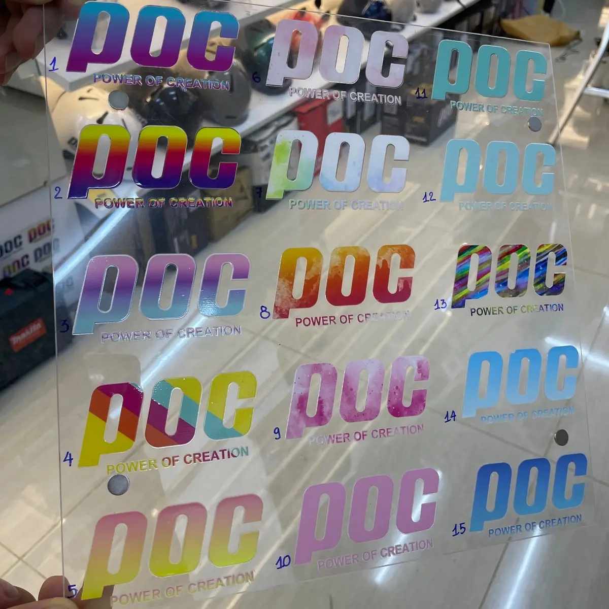 Tem chữ POC nhiều màu cực đẹp