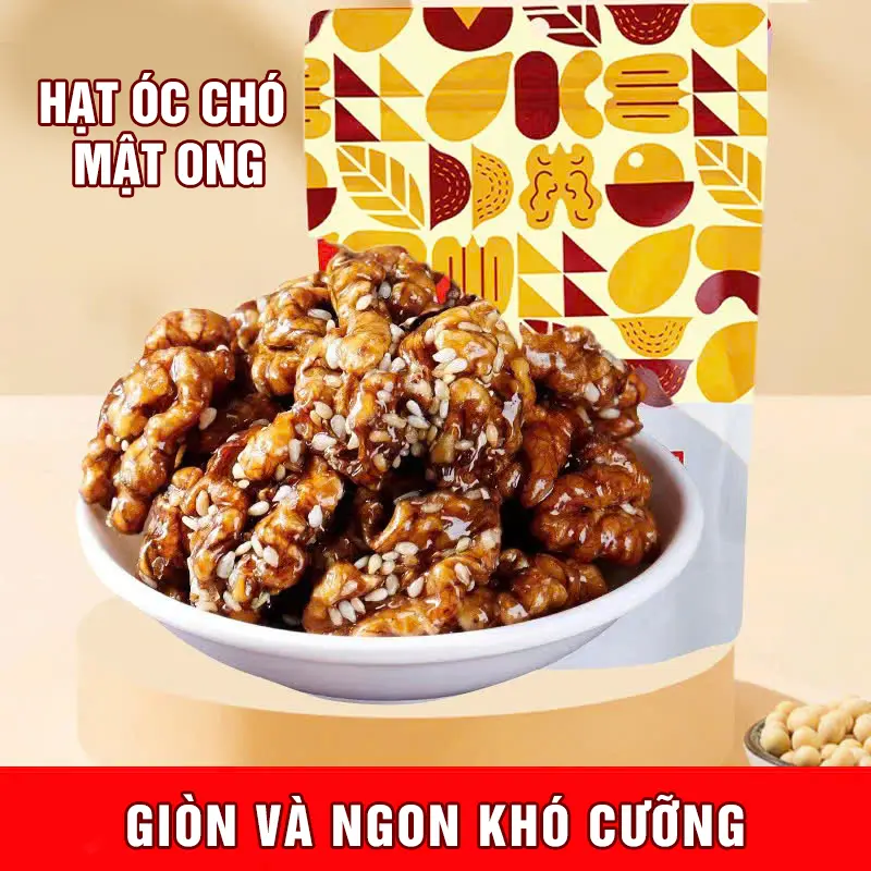 Hạt Óc Chó Mật Ong Không Đường Bổ Xung Dinh Dưỡng, Túi 500gram Snack Foods  Ăn Vặt 2