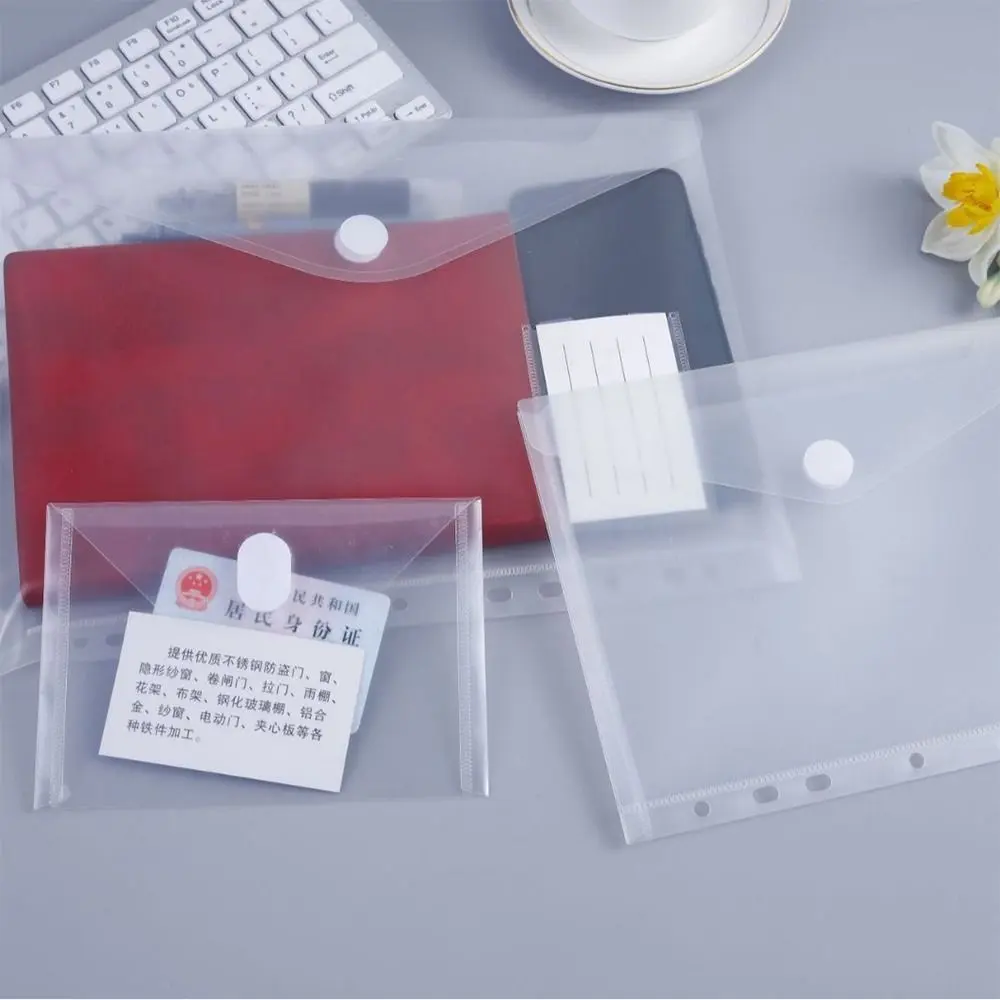 High Quality A4/A5/A7/A8 File Folder Transparent Waterproof Document Folder Plastic Stationery Bag Gift
