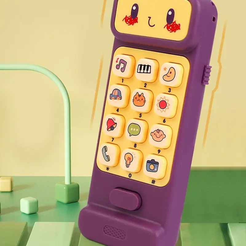 Simulation Mobile Phone Toy, Cute Cartoon Mini Phone with Music, Pretend Play Toy, Stocking Filler 2