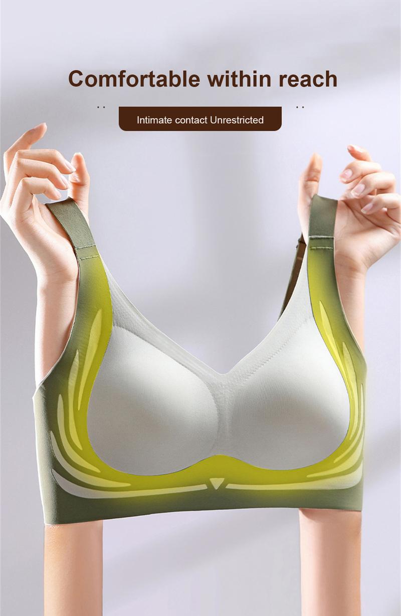 Product Introduction of Small Breasts Show Big Bras, Ladies Gather Underwear, 2024 New Style No Steel Ring Seamless Bra, Fixed Cup, One-piece Thick Bra 25
