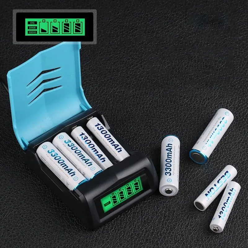 Sạc pin 2A 3A 1.2V Beston Chính Hãng Dung Lượng  Đến 3300mAh pin AA AAA Cho Micro, Đồng Hồ, Đồ Chơi, Remote, Đèn Pin.. 5