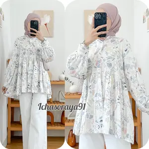 BLOUSE REMPEL BAHAN RAYON VISCOSE MOTIF VIRAL