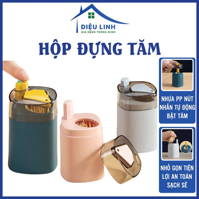 Hộp Tăm Nhựa PP Tự Động Bật Thông Minh, Hộp Đựng Tăm Xỉa Răng Có Nút Nhấn Tự Động Bật Tăm Lên Dieulinhshop