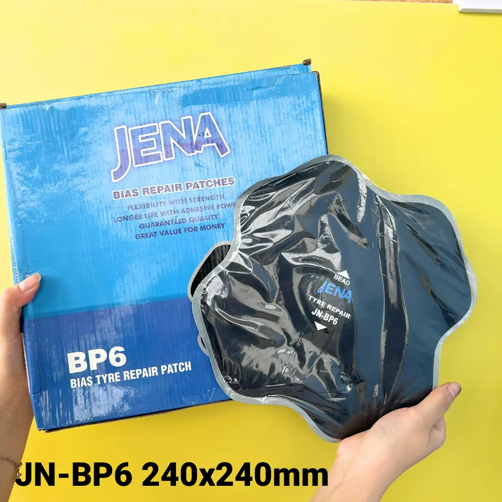 Miếng vá vỏ xe, miếng vá lốp không săm xe tải, xe ben JENA JN-BP6 240x240mm (5 miếng/hộp)