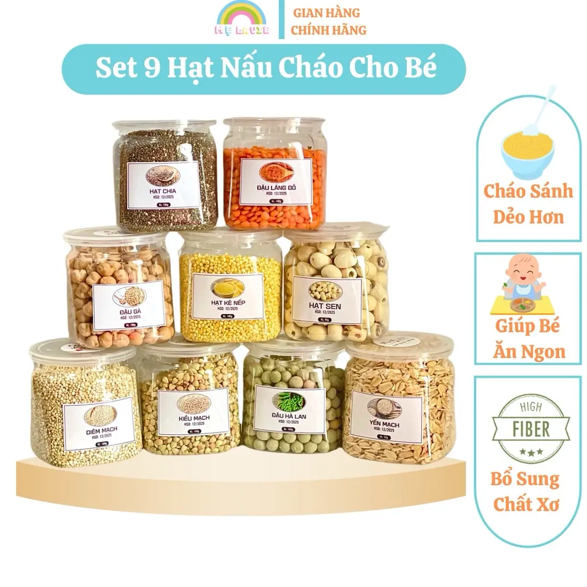 Set 9 loại đậu hạt nấu cháo cho bé ăn dặm đủ chất dinh dưỡng hạt mix