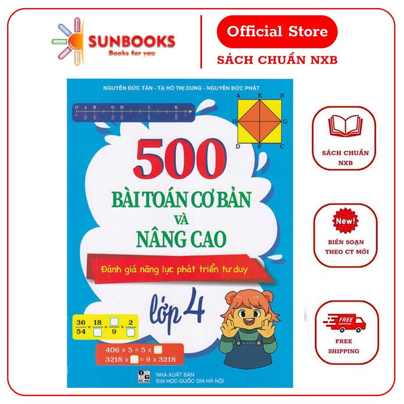 Sách 500 Bài Toán Cơ Bản Và Nâng Cao - Đánh Giá Năng Lực Phát Triển Tư Duy Lớp 4