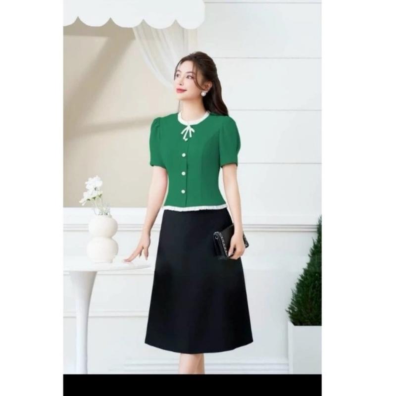 ÁO KIỂU DÚN VIỀN TRẮNG TAY PHÔNGF TRẺ TRUNG ĐỦ SIZE S ĐẾN 5XL 2