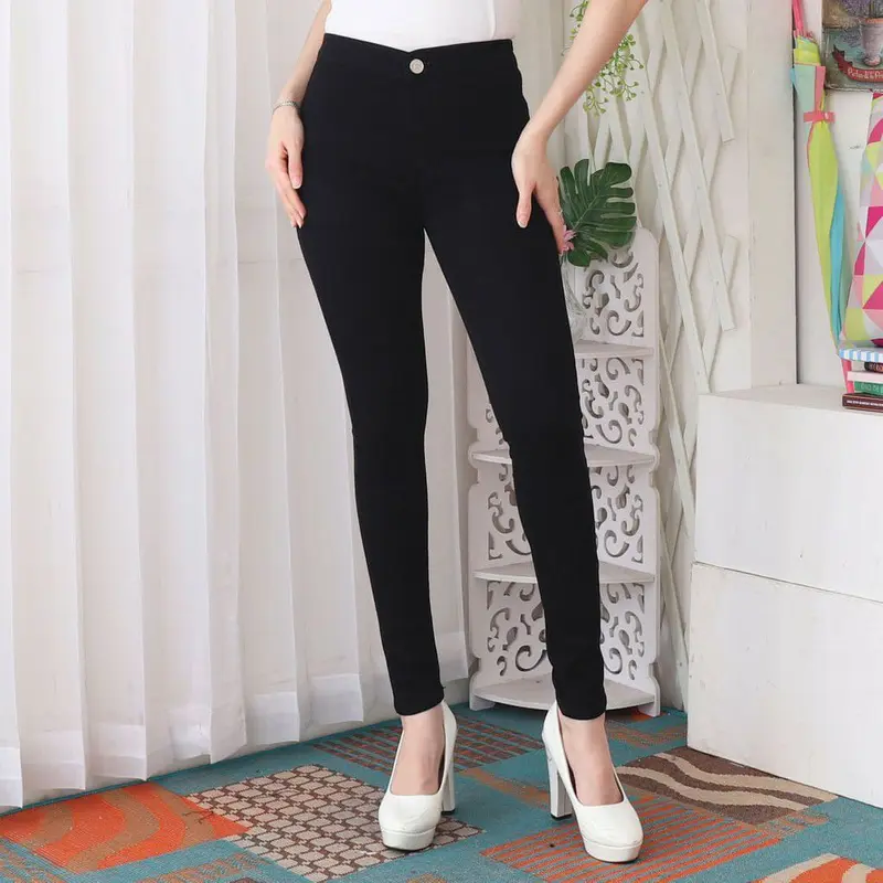 Foto Celana Jeans Wanita Highwaist Panjang Pinggang Tinggi Jins Cewek Hws Model Terbaru Slimfit Skinny Bahan Soft Stretch Karet Melar Nyamanthumb2