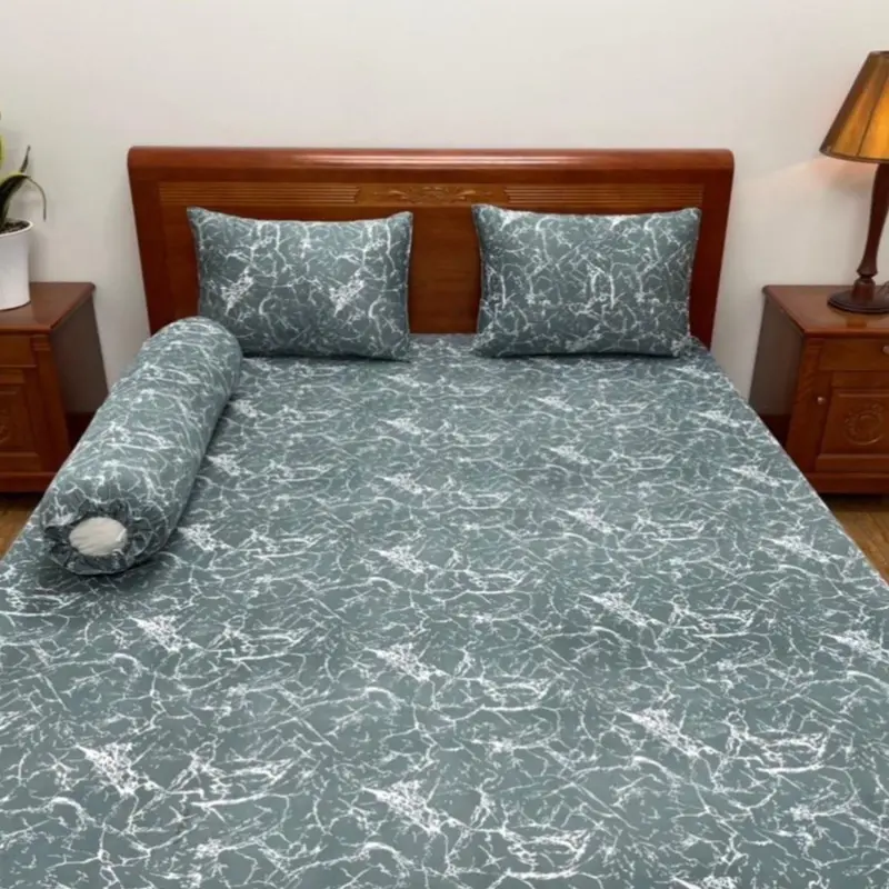 Combo bộ Dra gối 4 món thun lạnh Hàn quốc hoa hồng xanh đủ kích thước mềm mịn mát 3