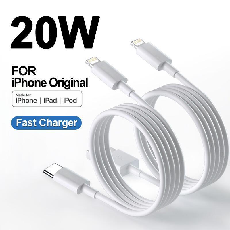 Cáp Sạc PD 20W Chính Hãng Dành Cho iPhone 14 13 12 Mini 11 Pro Max XS XR, Tương Thích Với Apple iPhone 8 7 6 plus 5 5S, Type C Sang IP, Phụ Kiện Sạc, Cáp Sạc Nhanh USB 2M