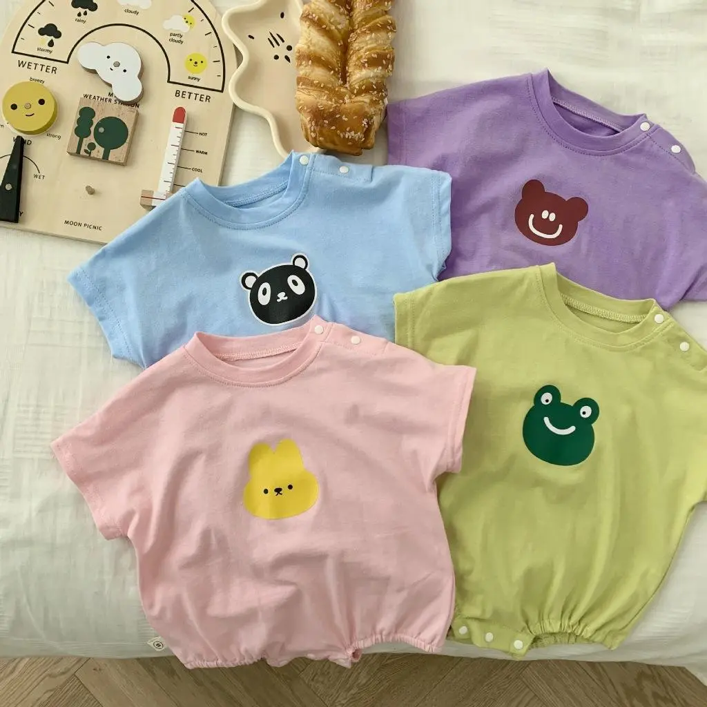 Body Chip Hình Thú Dễ Thương, Bodysuit Cộc Tay Cho Bé Trai Bé Gái, Quần Áo Trẻ Em Sơ Sinh 3-12kg