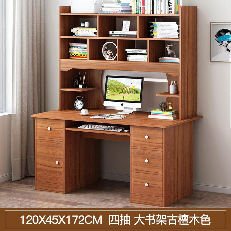 {Sg Sales} Study Table with Bookshelf Computer Desk Home Desktop Desk with Large Bookshelf Desk Combination Bedroom Office Writing Desk Study Table with Drawer 1