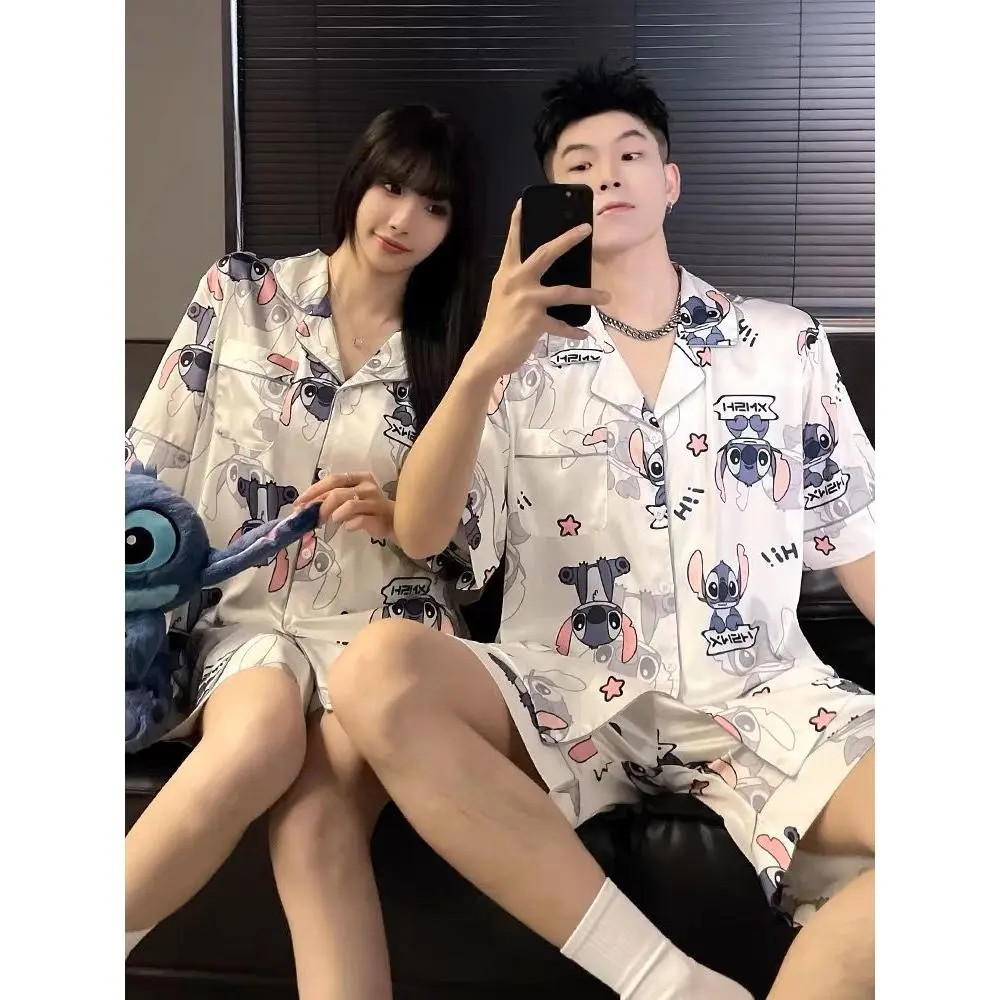 Bộ Đồ Ngủ Cặp Đôi, Bộ Sưu Tập 2024, Chất Liệu Lụa Lạnh Dành Cho Phụ Nữ Và Nam Giới, ngắn Tay Áo Mùa Hè, Cỡ Lớn Cao Cấp, Cảm Giác Ngầu, Thích Hợp Mặc Nhà, Bộ Đồ Mùa Hè