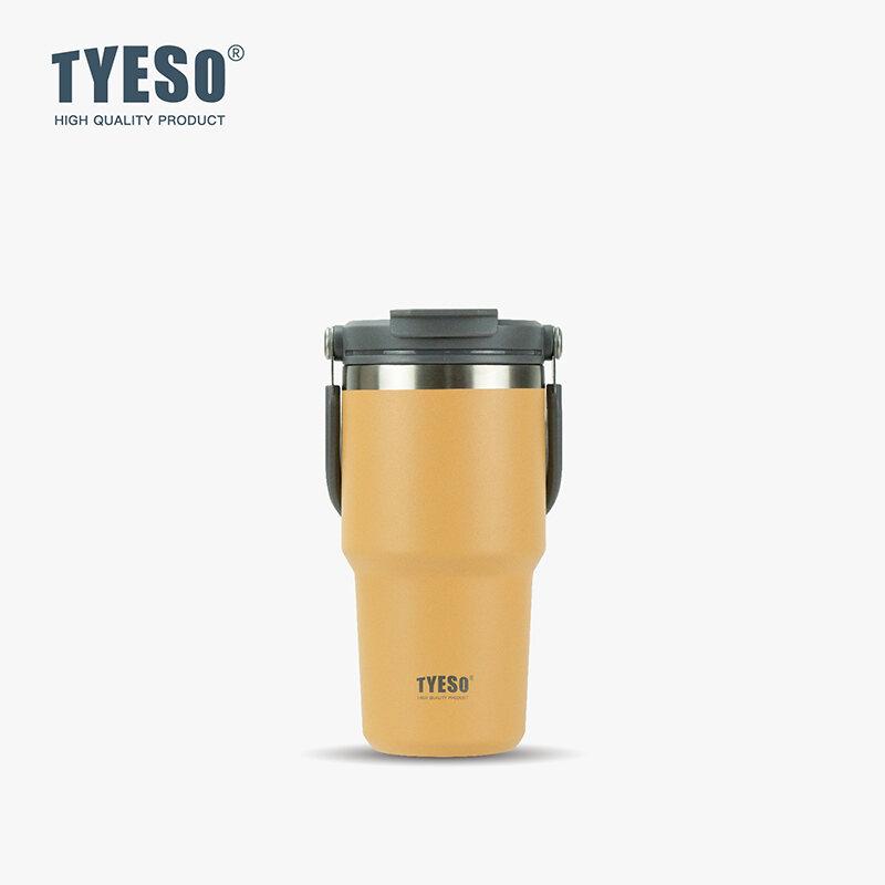 Tyeso Taishuo Stainless Steel Coffee Cup Large Capacity Vacuum Cup Men's Cold-Keeping Car Satchel Pairs of Drinks Straw Cup Drinkware Flasks Tumbler Mug Bottles Water Bottles Portable Bottled 5