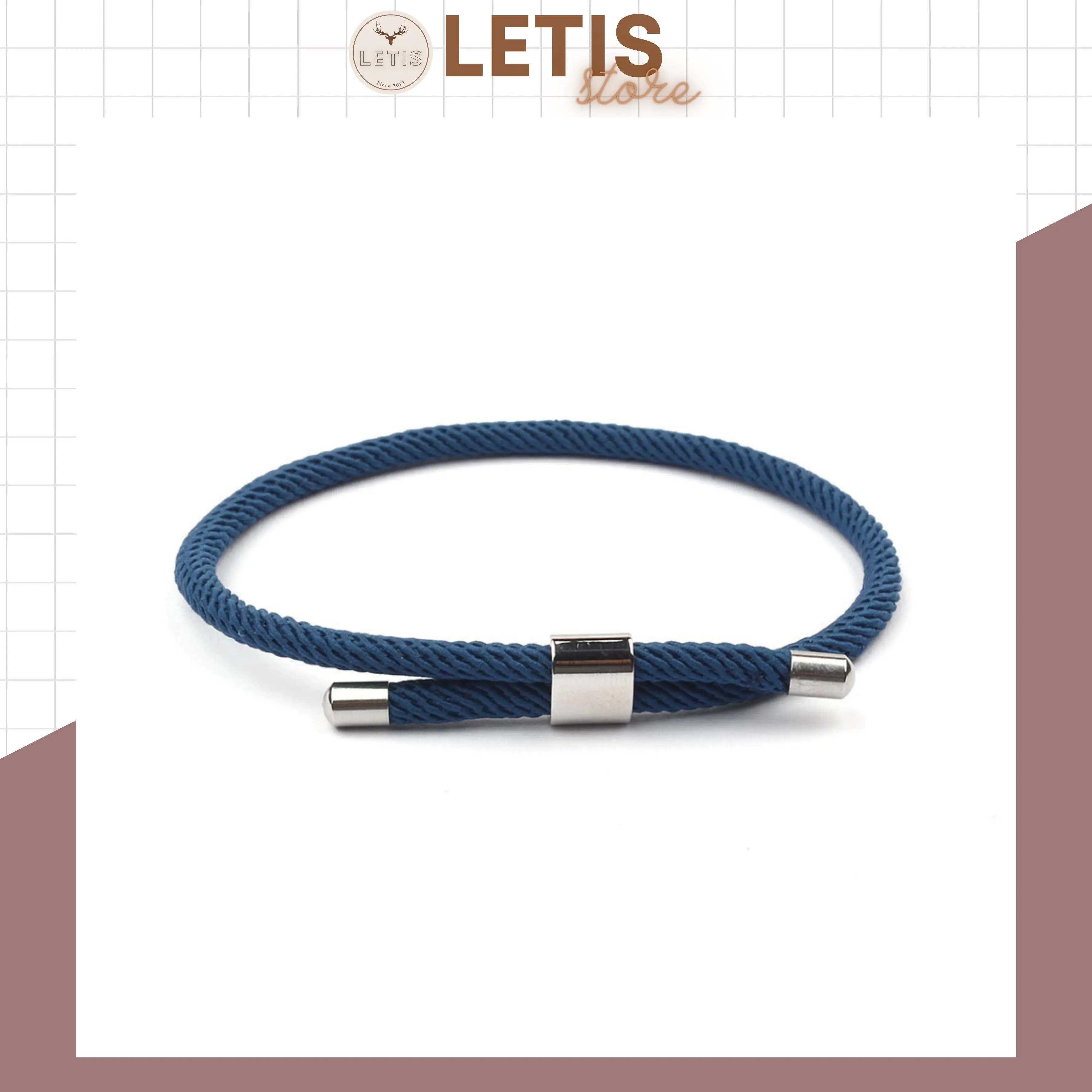 Vòng tay vải nam nữ LETIS VT43, lắc tay phong cách tùy chỉnh kích thước thắt rút cá tính chất liệu bền bĩ