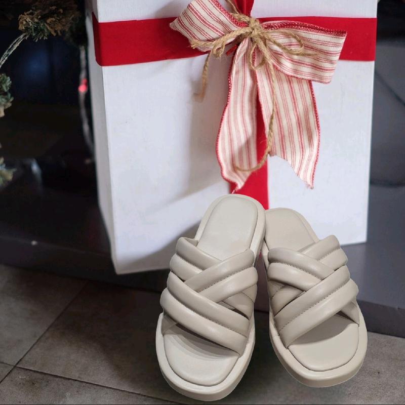 Sandal Wanita Big Size Jumbo Size Silang 3 Request Kaki Gemuk Panjang Pendek Coklat Black Sendal 2