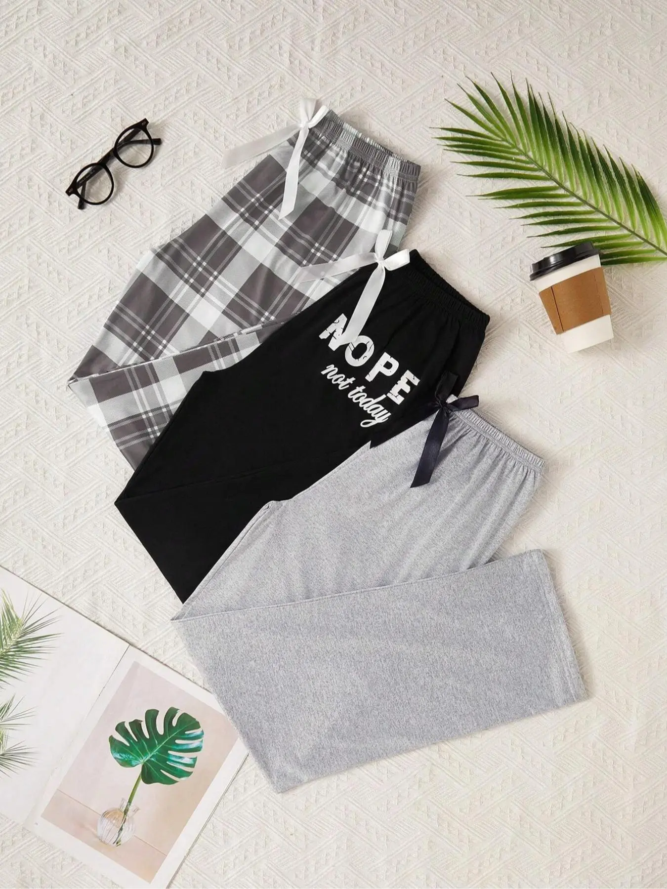 Women's Plaid Print & Letter Print Pajama Pants, Casual Comfy Pants for Daily Wear, Ladies Sleepwear for All Seasons