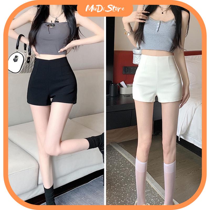 Quần Short Dance Lưng Cao Khoá Sau Quần Đùi Nữ Cạp Cao Tôn Dáng Idol Kpop Quần Đùi Nữ Mặc Nhà Chất Umi Cao Cấp Co Dãn 4 Chiều Đẹp Ôm Gọn Pants Women Đen