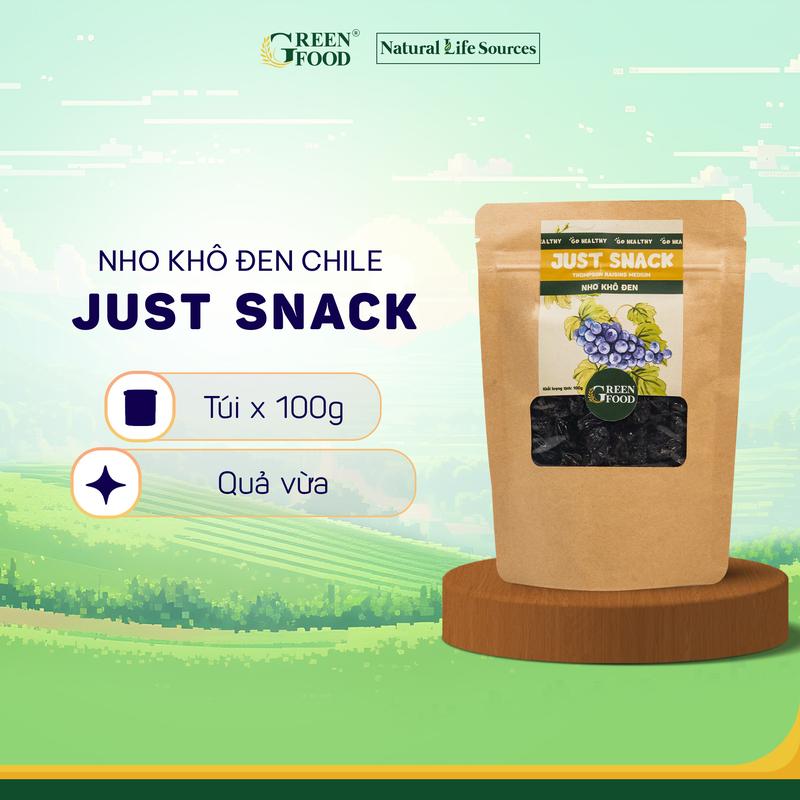 Nho khô đen Chile Just Snack kích cỡ medium, không đường | Túi giấy 100g, Ăn Vặt, Healthy Food 0