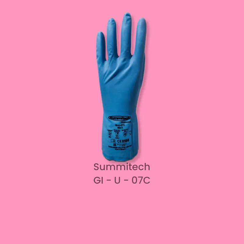 SARUNG TANGAN NITRILE RUBBER SUMMITECH TYPE GI-U-07C buah cleaning Lengan Panjang Rumah Tangga Minyak selop  tangan karet 6